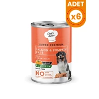 Chef's Choice Super Premium Balkabaklı-Somonlu Parçacıklı Yetişkin Köpek Maması 400 gr 6'lı