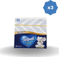 Selpak Deluxe Desenli Kağıt Peçete 3x20'li
