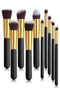 Mujgan 10'lu Allık Eyeliner Far Makyaj Fırçası Seti Siyah