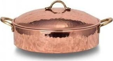 Turna Bakır Turna8163-1 Bakır 28 cm Basık Karnıyarık Tencere