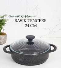 Polenta İndüksiyon Granit 24 cm Basık Karnıyarık Tencere