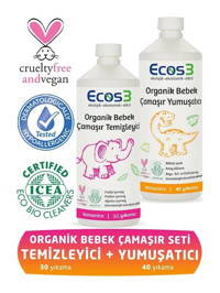 Ecos3 Organik Hipoalerjenik Bitkisel 2x1 lt Sıvı Yumuşatıcı