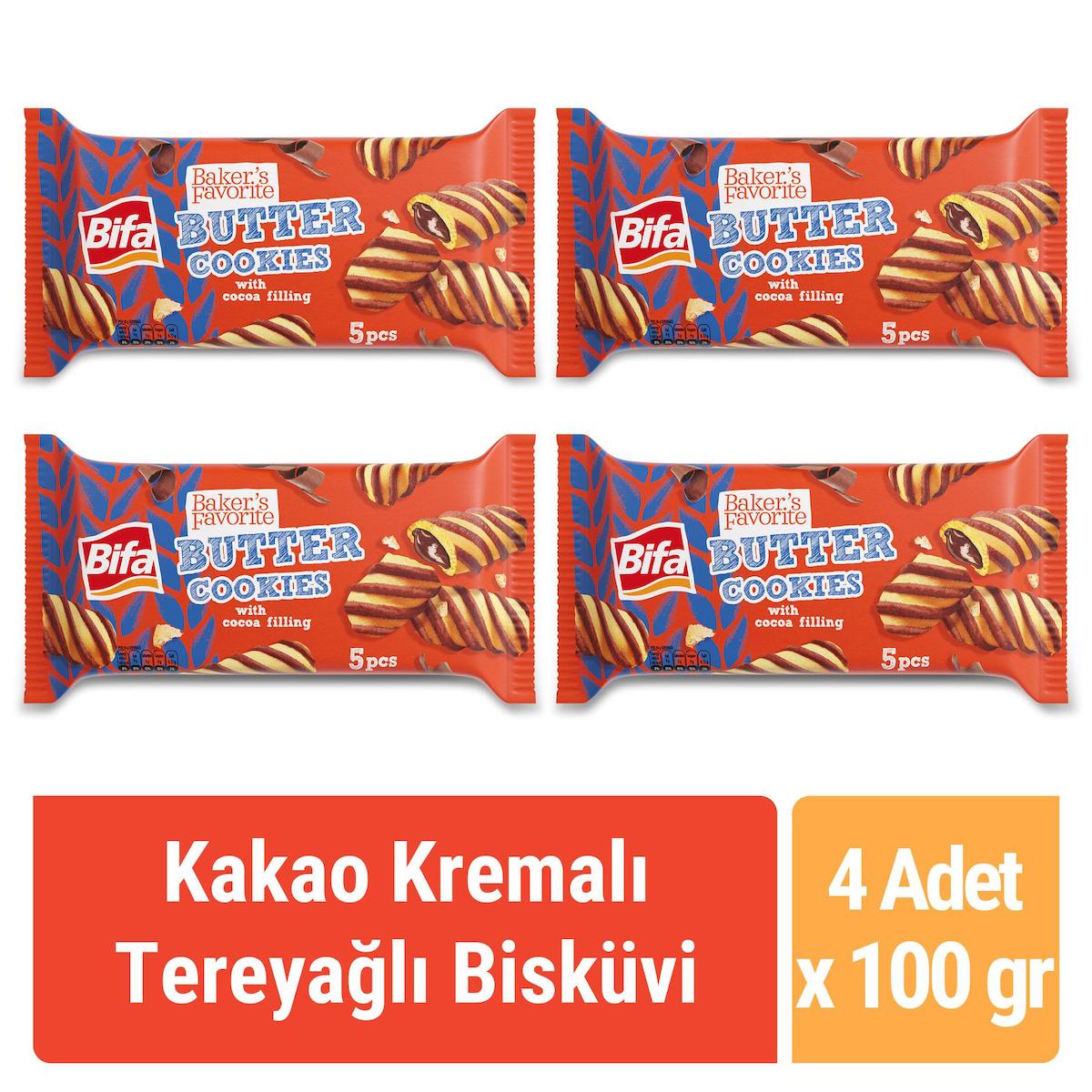 Bifa Baker's Favorite Kakaolu-Tereyağlı Bisküvi 4x100 gr
