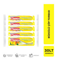 Floppy Limon Kokulu Büzgülü Orta Boy 55x60 cm Çöp Poşeti 5x10 Adet Sarı