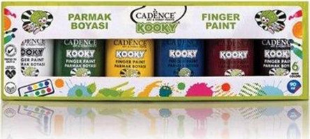 Cadence Kooky 11 031 SET1 Yıkanabilir 90 ml 6'lı Çok Renkli Parmak Boyası