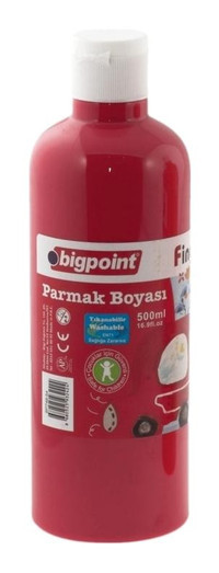 Bigpoint BP749-54 Yıkanabilir 500 ml 3'lü Kırmızı Parmak Boyası