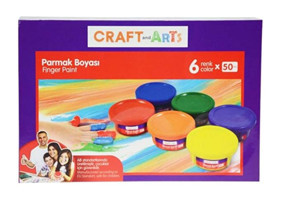 Craft & Arts U1567-Krs 51006395 Yıkanabilir 50 ml 6'lı Çok Renkli Parmak Boyası