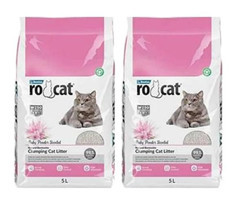 Rocat Bebek Pudrası Kokulu Topaklanan İnce Taneli Kedi Kumu 2x5 lt