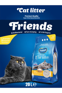 Friends Bebek Pudrası Kokulu Topaklanan İnce Taneli Kedi Kumu 20 lt