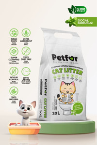 Petfor Natural Topaklanan İnce Taneli Kedi Kumu 20 lt