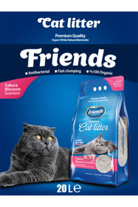 Friends Sakura Çiçek Kokulu Topaklanan İnce Taneli Kedi Kumu 20 lt
