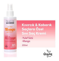 Thalia Natural Beauty Mango-Yulaf Sütü Sülfatsız Bukle Belirginleştirici Dalgalı - Kıvırcık Saçlar İçin Durulanmayan Kadın Saç Kremi 200 ml