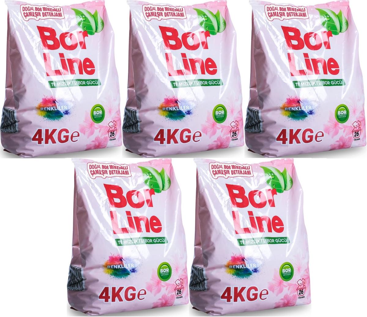 Borline Renkliler İçin 130 Yıkama Toz Deterjan 5x4 kg