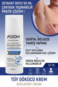 Axion Tüm Ciltler İçin Tüm Vücut Koltuk Altı Bacak Genital Bölge Erkek Tüy Dökücü Krem 50 ml