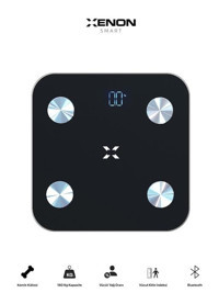Xenon Smart Yağ Ölçen Vücut Analizi Yapan Bluetoothlu Kas Ölçen Cam Dijital Akıllı Tartı