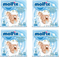 Molfix Alezli Tek Kullanımlık Yapışkanlı Su Geçirmez 4x10'lu Alt Açma Örtüsü