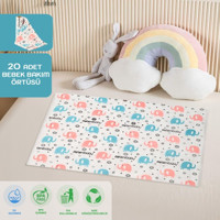Meleni Baby Tek Kullanımlık Silinebilir Su Geçirmez 60x100 cm 20'li Alt Açma Örtüsü