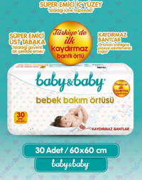 Baby&Baby Tek Kullanımlık Su Geçirmez 60x60 cm 30'lu Alt Açma Örtüsü