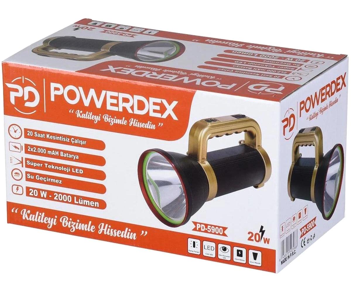 Powerdex PD-5900 Basmalı 2000 Lümen Uzun Menzil LED Şarjlı El Feneri
