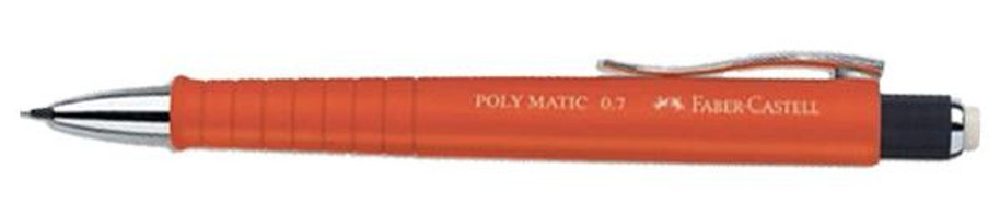 Faber-Castell Poly Matic 1333 Silgili Plastik Neon Turuncu 0.7 mm Uçlu Versatil Kalem