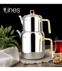 Lines Mercan Çelik Çaydanlık Gümüş