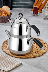 Cooker Premium Çelik Çaydanlık Siyah