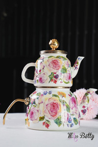 Miss Betty Rose Deluxe Emaye Çaydanlık Çok Renkli