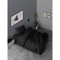 Cozy Home Simple 160x220 cm Lastikli Çarşaflı Düz Tek Kişilik Nevresim Takımı Siyah