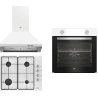 Beko BFM 310 B + Bomd D 6110 Eb + Adp 61420 B Gazlı Paslanmaz Çelik Klasik Set Üstü Davlumbaz 3'lü Ankastre Set Beyaz