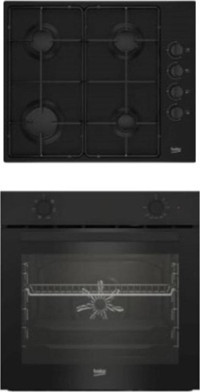 Beko BFM 310 S-BOMD D 6110 ES Gazlı Paslanmaz Çelik Klasik Ankastre Fırın Ocak 2'li Ankastre Set Siyah