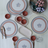 Keramika Royal Majesty 14 Parça 6 Kişilik Çok Renkli Desenli Stoneware Kahvaltı Takımı