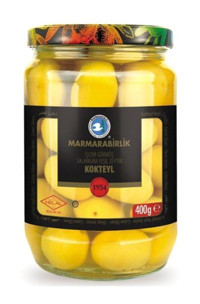 Marmarabirlik Az Tuzlu Salamura Kokteyl Yeşil Zeytin Kavanoz 400 gr