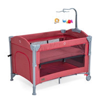 Baby2go 2254 Culla Metal-Plastik 25 kg Kapasiteli Taşınabilir Katlanabilir 70x110 cm Sallanan Anne Yanı Park Yatak Kırmızı