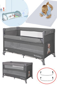 Lorelli Up And Down Metal-Plastik 25 kg Kapasiteli Taşınabilir Katlanabilir Ara Katlı 60x120 cm Sallanan Anne Yanı Park Yatak Gri