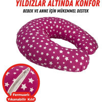 Xpermate Elyaf Sırt Destekli Yıkanabilir Pembe Emzirme Yastığı