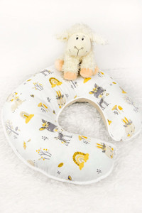 Babynest Geyik Pikeli Model Elyaf Sırt Destekli Yıkanabilir Beyaz Emzirme Yastığı