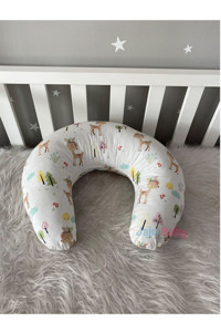 Jaju Baby Ceylan Desen Elyaf Sırt Destekli Yıkanabilir Kahverengi Emzirme Yastığı