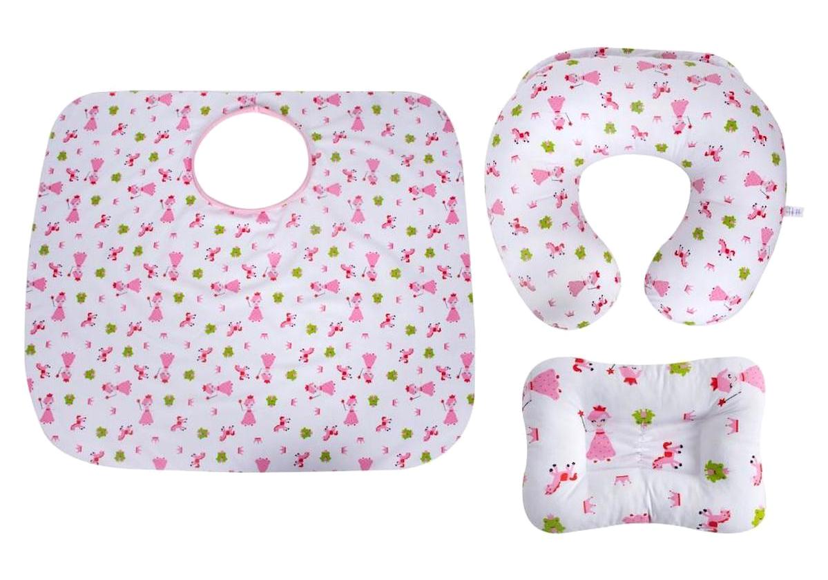 Sevi Bebe Yaprak Desen Elyaf Sırt Destekli Yıkanabilir Pembe Emzirme Yastığı