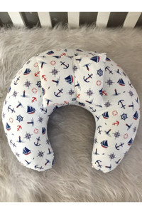 Jaju Baby Kaptan Elyaf Sırt Destekli Yıkanabilir Lacivert Emzirme Yastığı