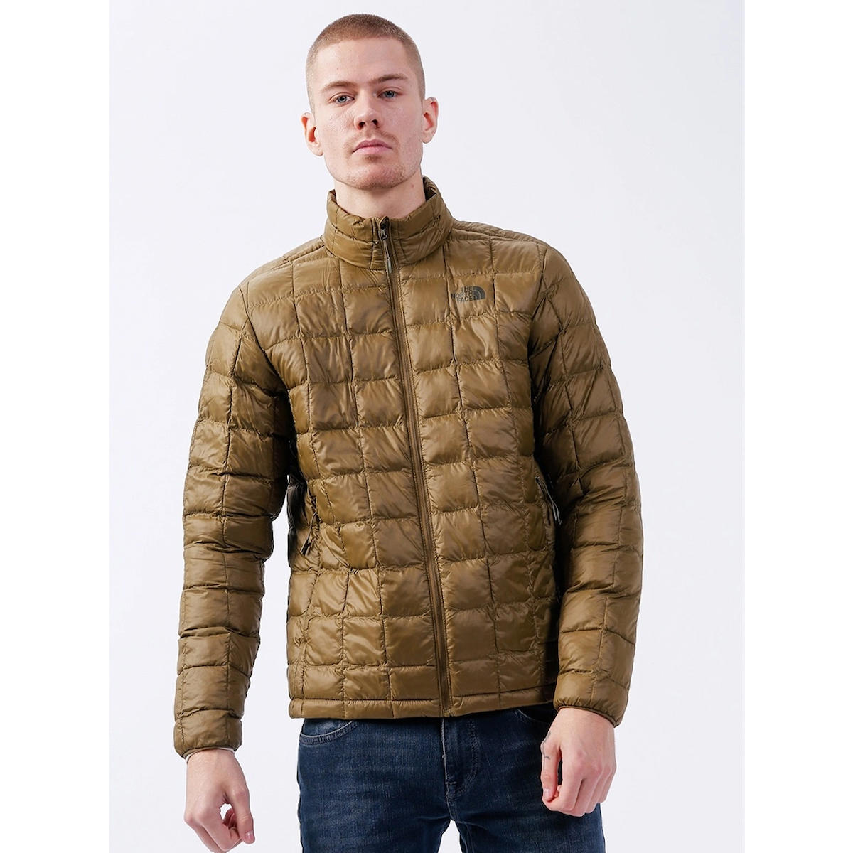 The North Face Thermoball Eco Softshell Su Geçirmez Fermuarlı Erkek Outdoor Mont Kahverengi