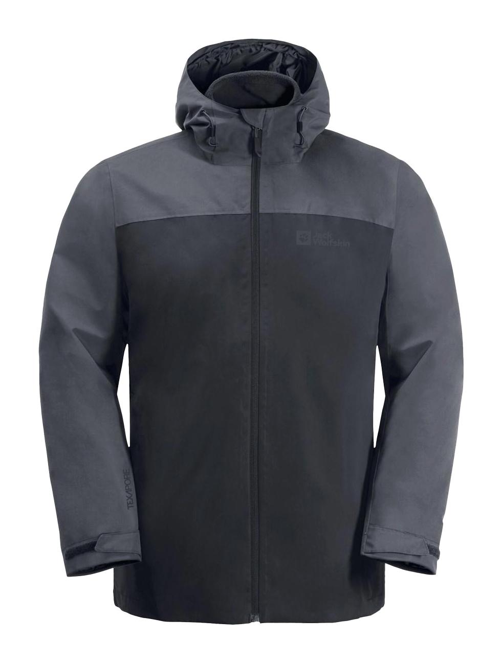 Jack Wolfskin Taubenberg 3in1 Softshell Gore Tex Su Geçirmez Fermuarlı Polyester Erkek 1115311 Outdoor Mont Antrasit