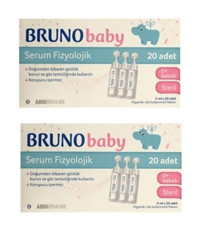 Abdi İbrahim Bruno Baby İzotonik Deniz Suyu 2x20'li Damla Serum Fizyolojik 5 Ml