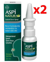 Bayer Aspi Natura İzotonik Deniz Suyu 2'li Burun Spreyi 20 Ml