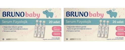 Abdi İbrahim Bruno Baby İzotonik Deniz Suyu 2'li Flakon Serum Fizyolojik 5 Ml