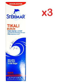 Sterimar Blocked Nose Hipertonik Deniz Suyu 3'lü Burun Spreyi 50 Ml