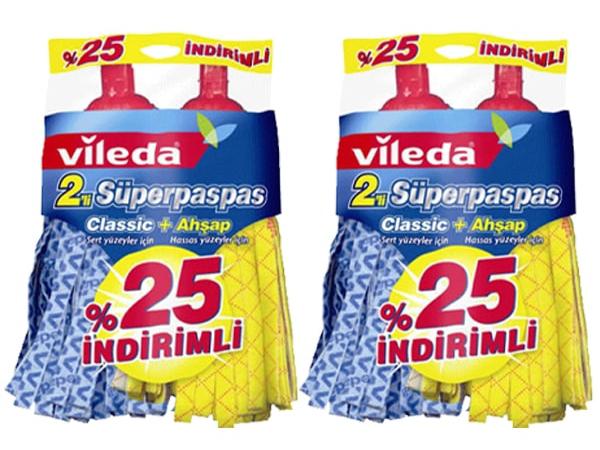 Vileda 4'lü Yedek Başlık Mavi-Sarı