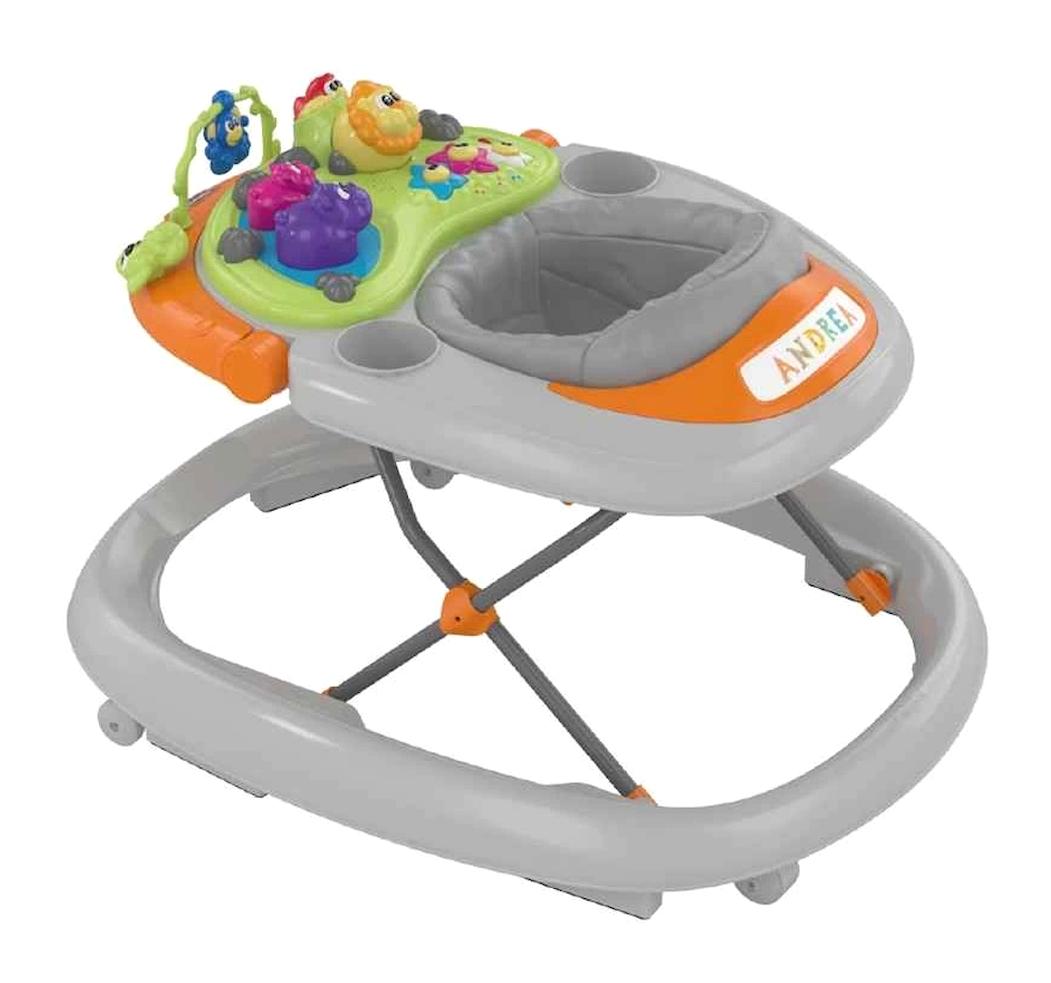 Chicco Walky Talky Baby 4 Tekerlekli Oyuncaklı Örümcek Yürüteç Gri