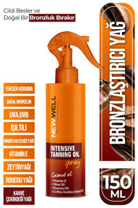 New Well Hindistan Cevizi Yağı-Zeytinyağı Simli Vücut İçin Bronzlaştırıcı Yağ 150 ml
