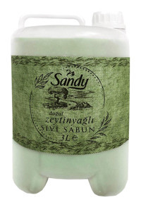 Sandy Zeytinyağlı Vegan Nemlendiricili Organik Tekli Sıvı Sabun 3 lt