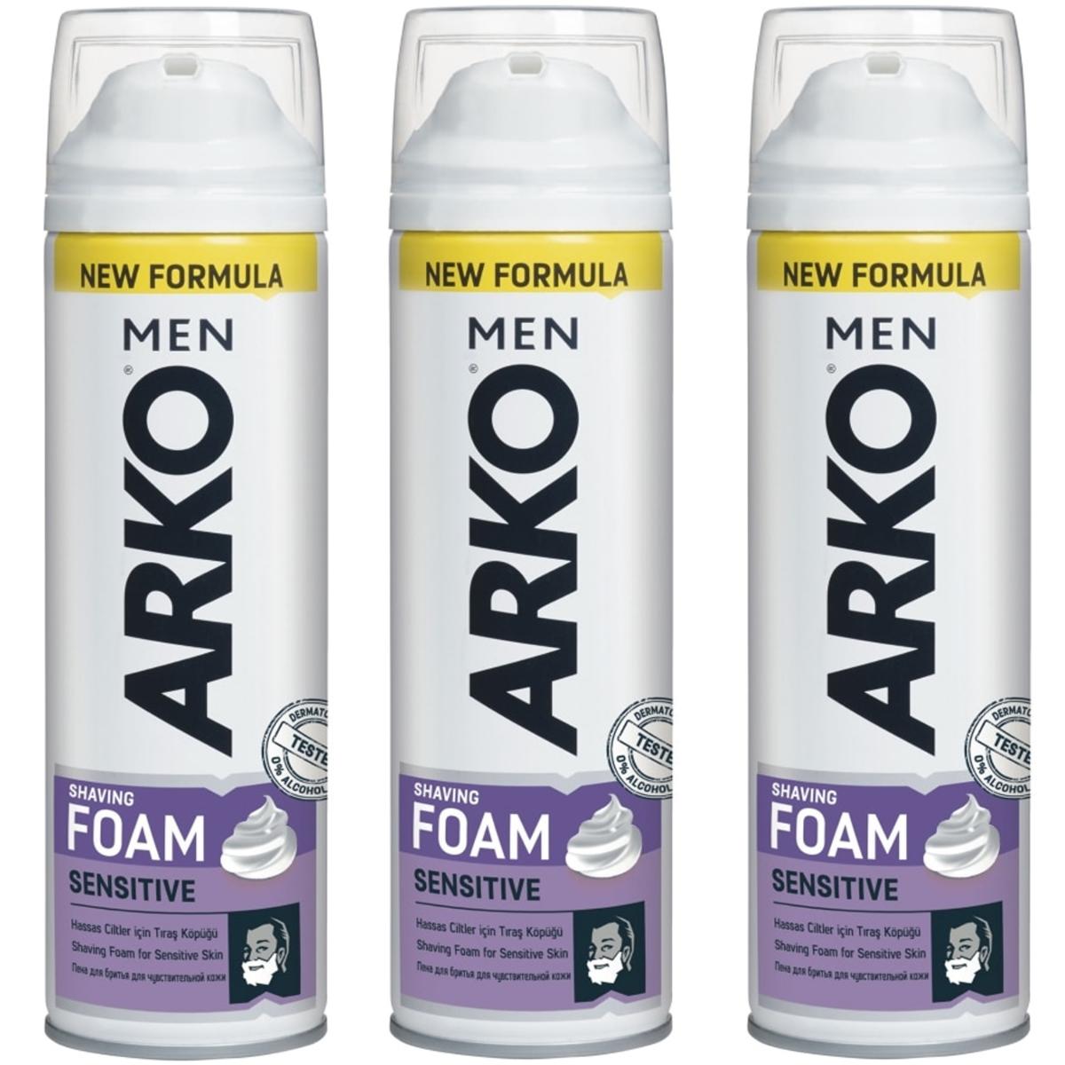 Arko Men Sensitive Hassas Ciltler İçin Tıraş Köpüğü 3x200 ml